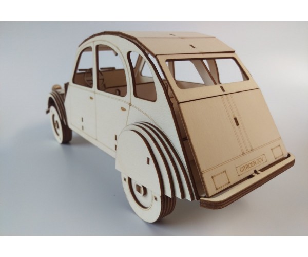 Laser cut wood wooden Model Citeron 2cv Dolly car 1975 3d puzzle /Kit 